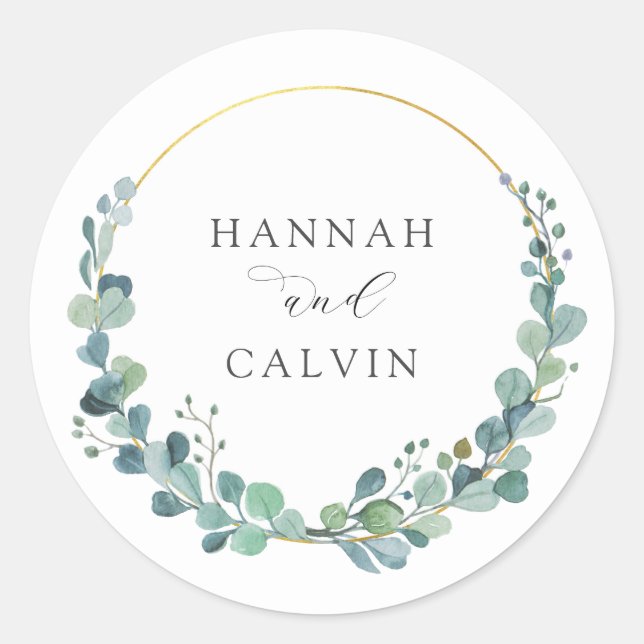 Sticker classique Mariage Eucalyptus (Devant)
