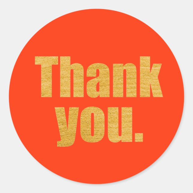 Sticker classique Orange Gold Merci (Devant)