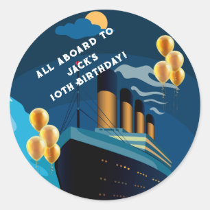 Sticker classique rond Titanic Cruise Ship Liner