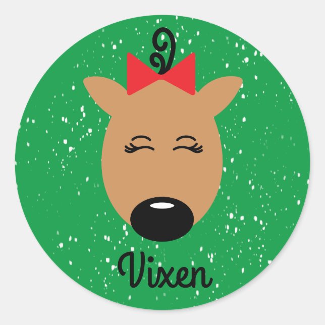 Sticker classique Rond Vixen Reindeer (Devant)