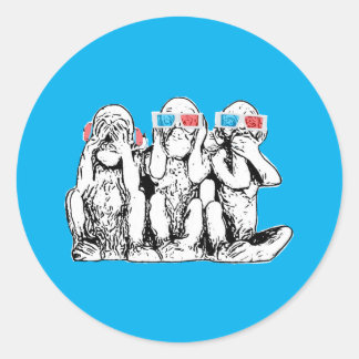 Sticker Classique Trois Singes Sages