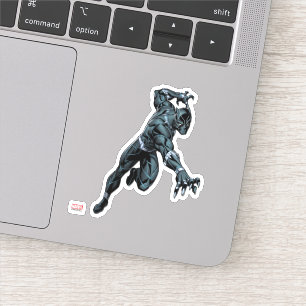 Sticker Classiques Avengers   Black Panther attaque avec s