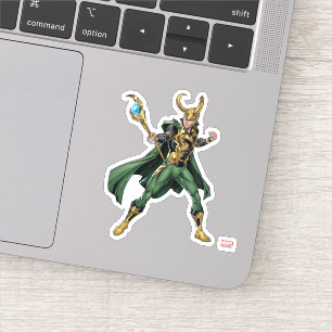 Sticker Classiques Avengers Loki avec bâton