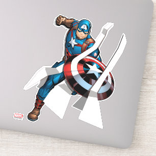 Sticker Classiques des Avengers   Captain America avec des