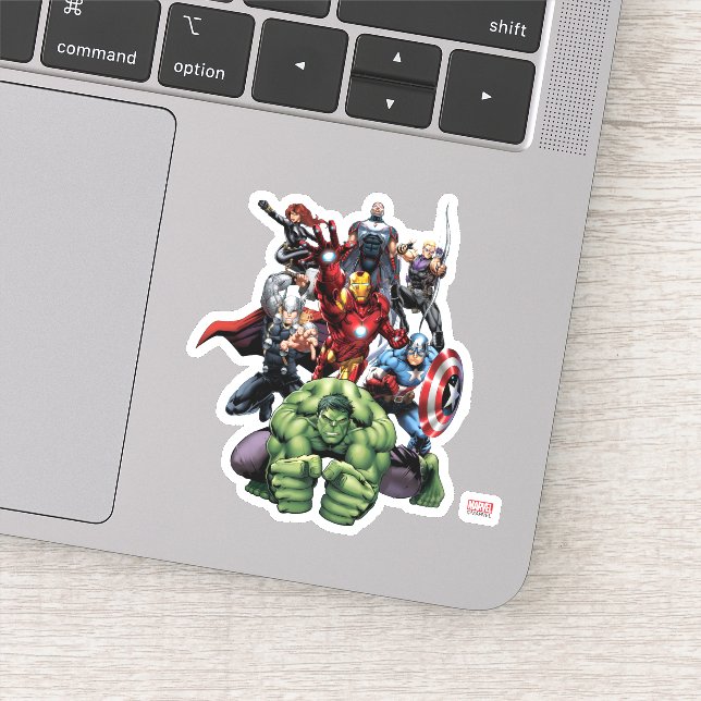 Sticker Classiques des Avengers | Hulk menant les Avengers (Détail)