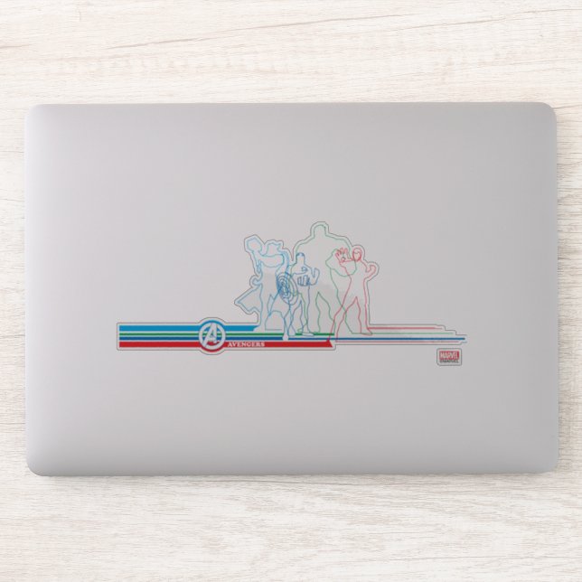 Sticker Classiques des Avengers | Rétro Ligne artistique C (Ordinateur)