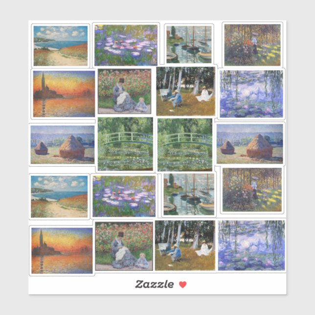 Sticker Claude Monet Art Peintures (Feuille)