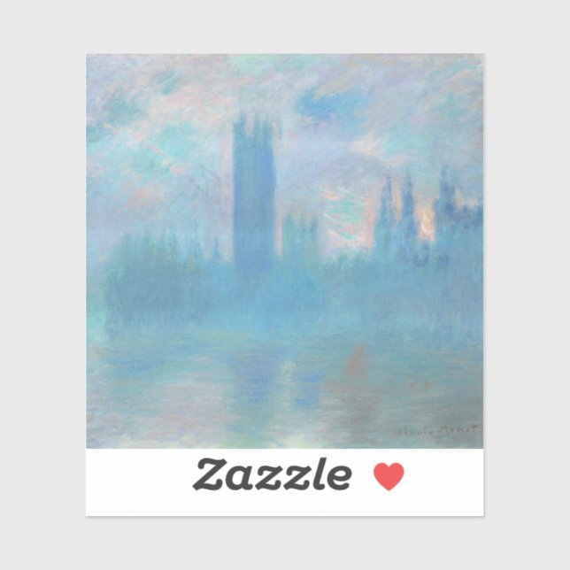 Sticker Claude Monet House of Parliament Londres. Bleu (Feuille)