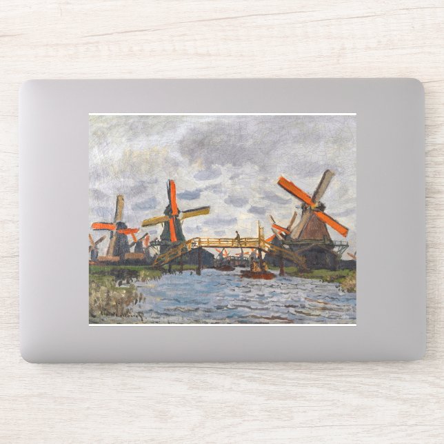 Sticker Claude Monet - Windmills près de Zaandam (Ordinateur)