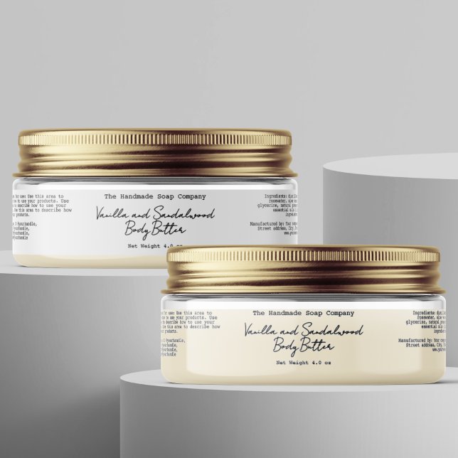 Sticker Clear or White Skin Cream Body Butter Jar Label  (Créateur téléchargé)