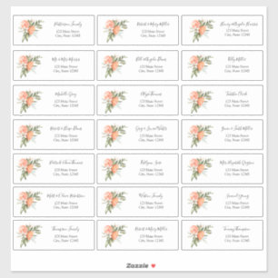 Sticker Clementine and Greenery Guest Adresse Enveloppe