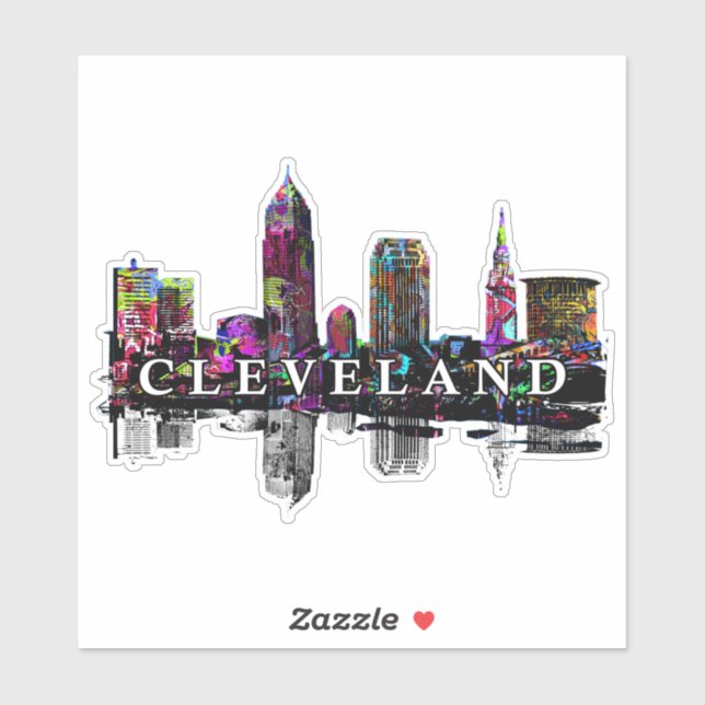 Sticker Cleveland, Ohio en graffiti (Feuille)