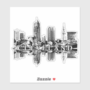 Sticker Cleveland, Ohio skyline