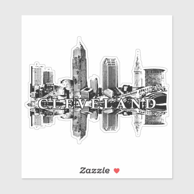 Sticker Cleveland, Ohio skyline (Feuille)
