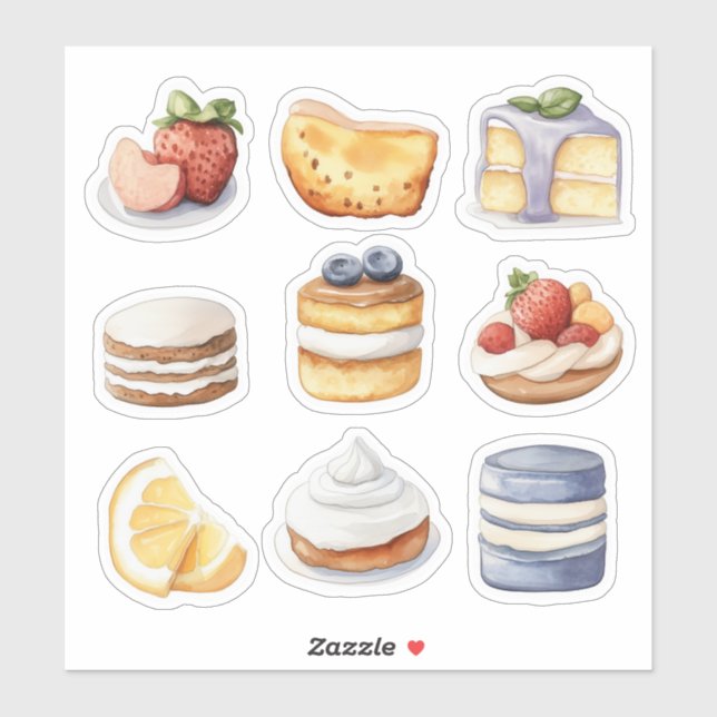 Sticker clipart d'aquarelle de la collection de dessert de (Feuille)