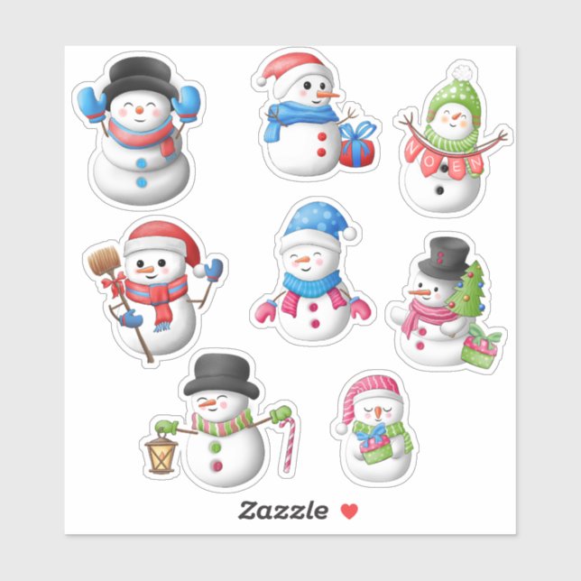 Sticker Clipart de la sublimation de l'homme des neiges (Feuille)