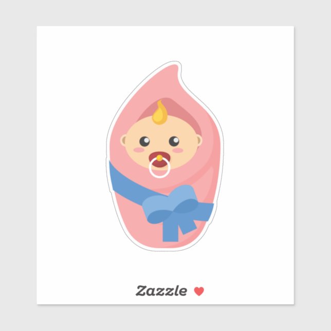 Sticker Clipart nouveau-né de bébé (Feuille)