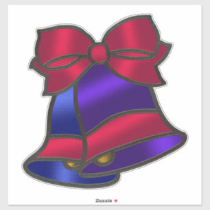 Sticker Cloches de look en verre tendu avec cloches de Noë