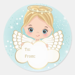 Sticker Cloud de Nativité mignon Angel tenant