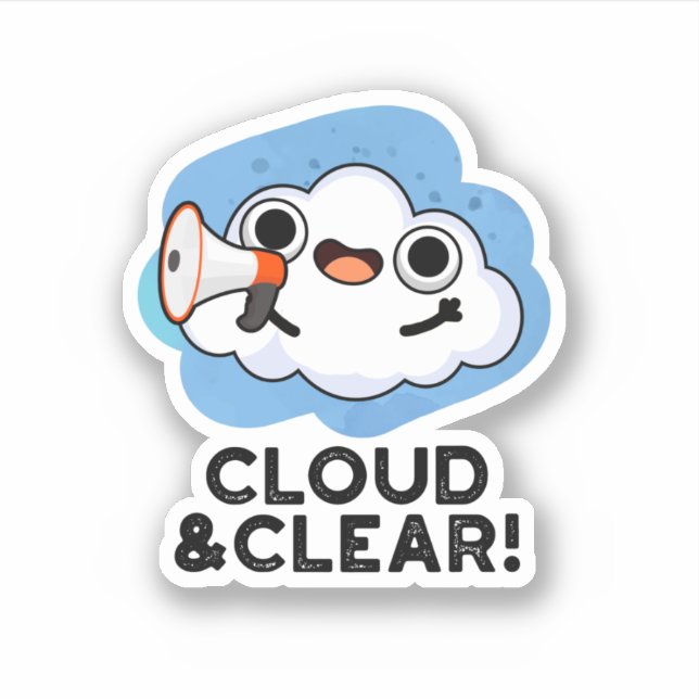 Sticker Cloud Et Clair Funky Météo Pun (Devant)