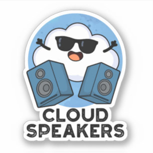 Sticker Cloud Haut-parleurs amusant Plume