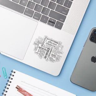 Sticker Cloud inspirationnel de paix et d'amour