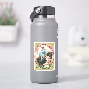 Sticker Clown Distribuant Des Fleurs À Une Femme À Cheval