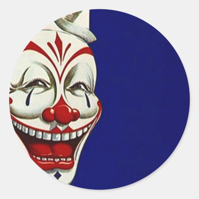 Sticker Clown Peint Visage amusant Joyeux Expressi (Devant)
