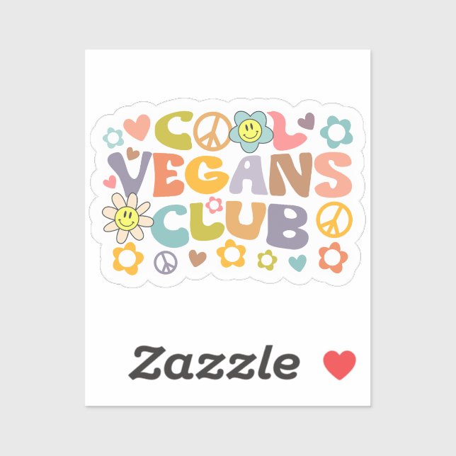 Sticker Club Cute Cool Vegans, Retro (Feuille)