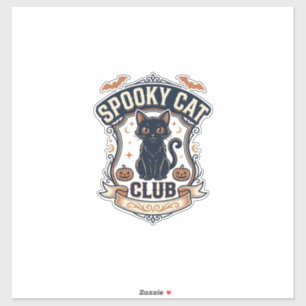 Sticker Club de Chat Effrayant Chat Halloween Chat Effraya
