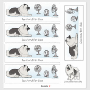 Sticker Club de fans Keeshond   Petit chien avec des venti
