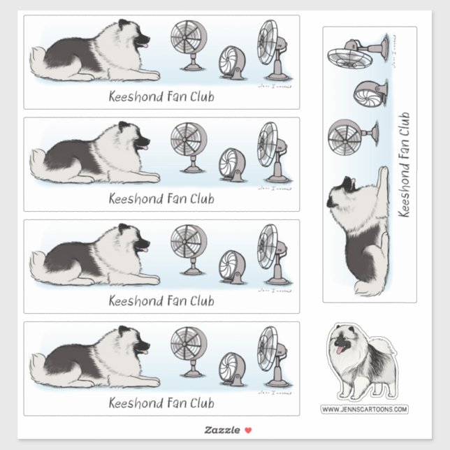 Sticker Club de fans Keeshond | Petit chien avec des venti (Feuille)