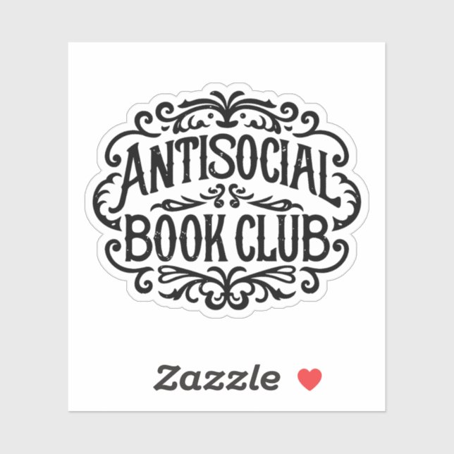 Sticker Club de livres antisociaux (Feuille)