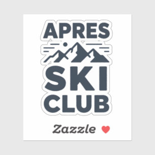 Sticker Club de ski après Logo Montagne - Hiver personnali