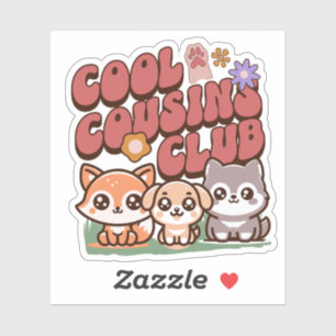 Sticker Club des cousins cool - Renard, Chien et Loup