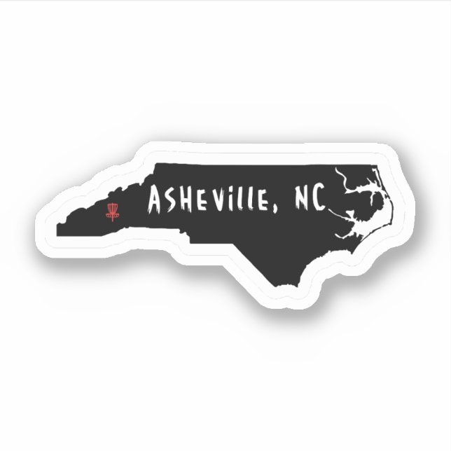 Sticker CN Asheville Ambiguë Disk Golf (Devant)