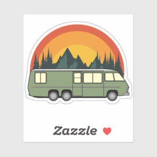Sticker Coach Vert Rainbow Mountains Kiss-Cut