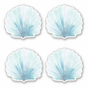 Sticker Coastère Aqua Scallop Seashells