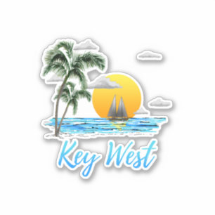Sticker Coastère Key West Sailing Sunset