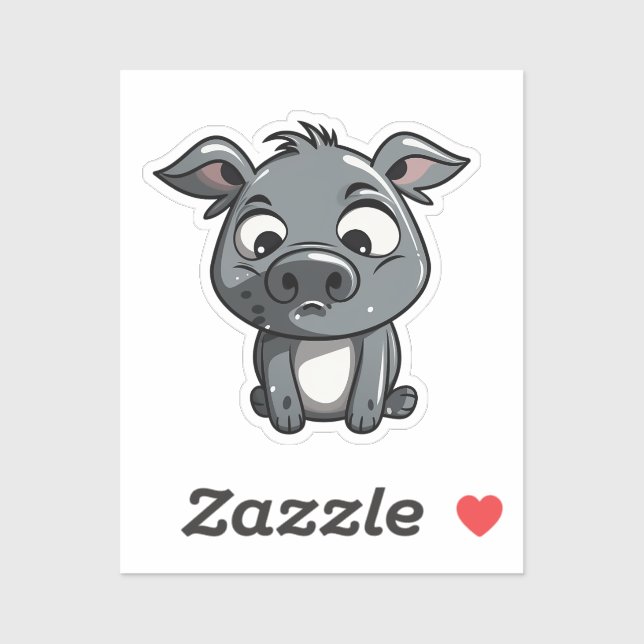 Sticker Cochon de dessin (Feuille)