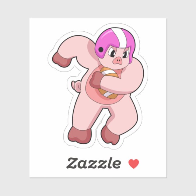 Sticker Cochon de football (Feuille)