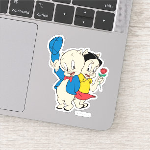 Sticker Cochon de porc et Petunia