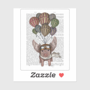 Sticker Cochon en flammes