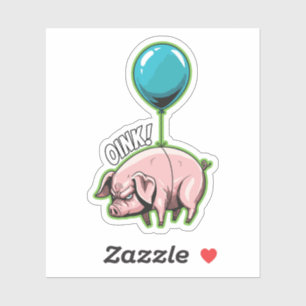 Sticker Cochon Volant Menaçant