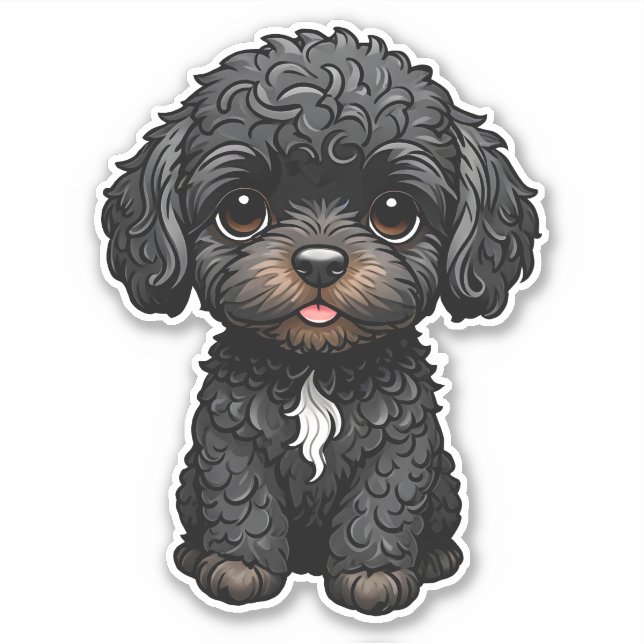 Sticker Cockapoo noir (Devant)