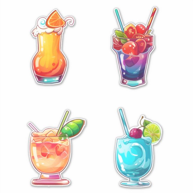 Sticker Cocktails été - Set 5 - (Devant)