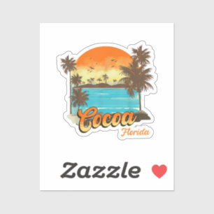 Sticker Cocoa Florida Beach Vacances été Palm Sunset