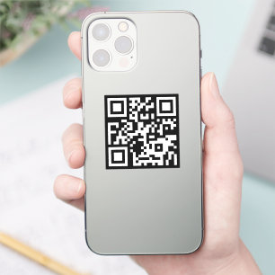 Sticker Code QR 2X2 noir et blanc Site Web Moderne Simple