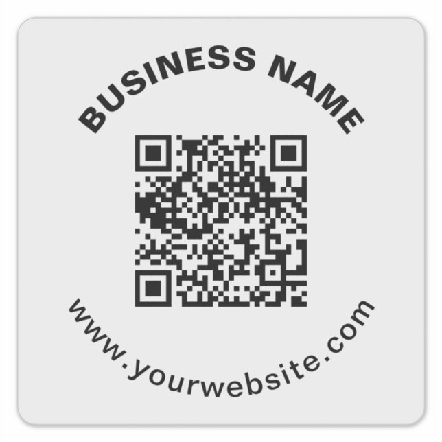 Sticker Code QR avec nom d'entreprise Texte circulaire gra (Devant)