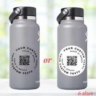 Sticker Code QR + Cercle Vinyle clair Bouteille d'eau d'en